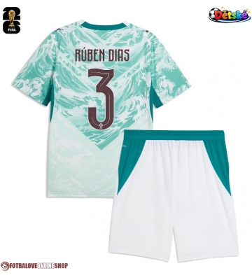 Portugalsko Ruben Dias #3 Venkovní dres komplet pro Děti MS 2026 Krátkým Rukávem (+ Krátké kalhoty)